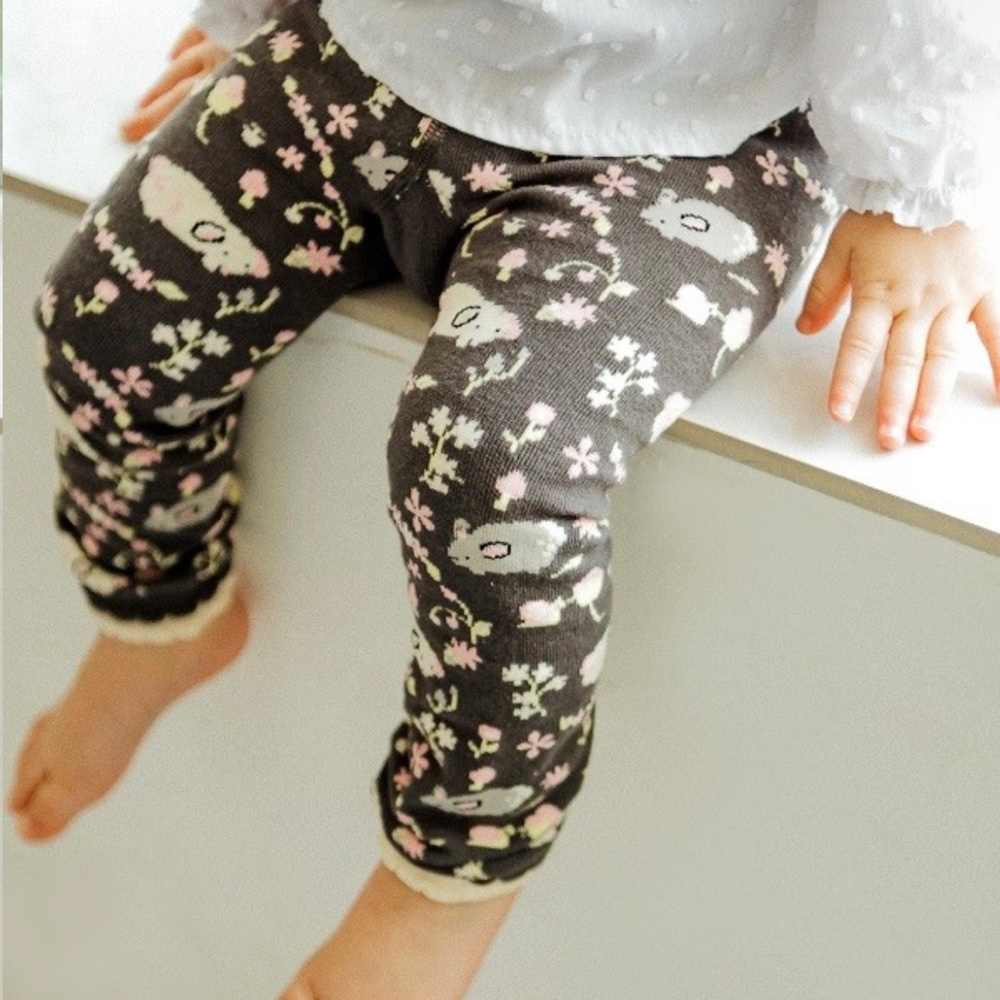 Eva & Elvin Baby Frill Leggings -Charcoal Hamster 12-24M